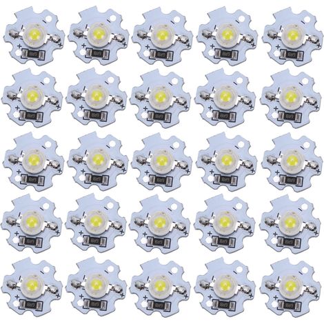 25 Hochleistungs-LEDs (1 W, 200 lm), 5-V-Chips, reinweiß (6000–6500 K) für DIY-Beleuchtung (1/5)
