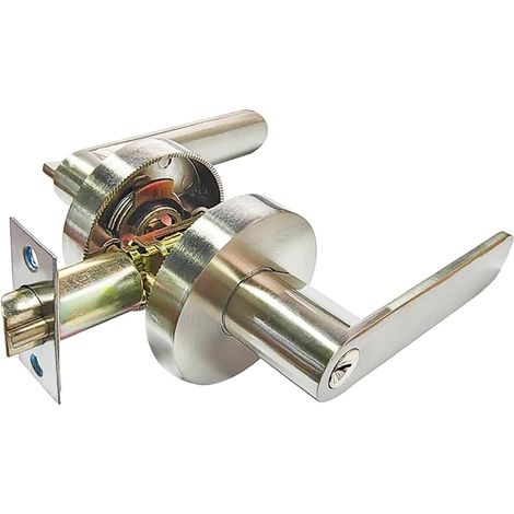 Verrou de Poignée de Porte à Levier Serrure Porte avec Clef, Serrure Porte en Zinc Alliage, Porte de La Chambre et Bureau, Taille de Verrou 60/70mm