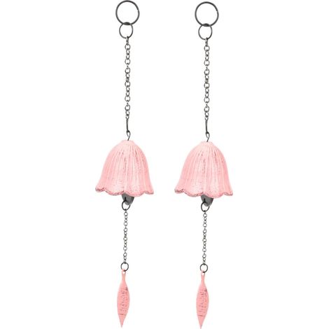 2 Pièces à Vent Japonais en métal Mobiles à Vent en Fer japonaises Roses Japonais Fleur Rose Pink (1/5)