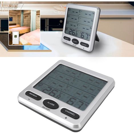 Hochpräzises drahtloses elektronisches Thermometer und Hygrometer für den Innen- und Außenbereich, für den Heimgebrauch, im Babyzimmer, mit Digitalanzeige, Wand- oder Tischmontage. (1/5)