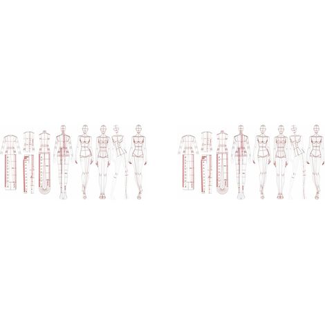 fashion illustration rulers sketch templates ruler sewing (1/5)