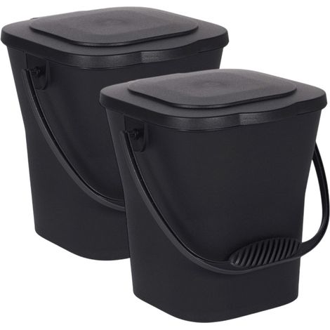 Lot de 2 poubelles à compost 6l (1/4)