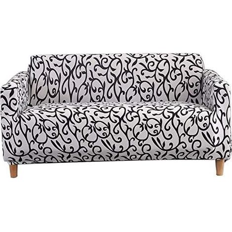 Elastischer Sofabezug, Stretch-Sofabezug, Wohnzimmer-Sofabezug, 1/2/3/4-Sitzer, Spandex-Sofabezug, Dekor, vollständig umrandet (4-Sitzer, 235–300 cm)
