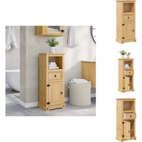 Armoire de salle de bain Corona 45x33x110 cm bois de pin massif - Meuble Salle De Bain - Armoire Salle De Bain - Rangement Salle De Bain - Meuble Bois - Armoire Bois (1/5)