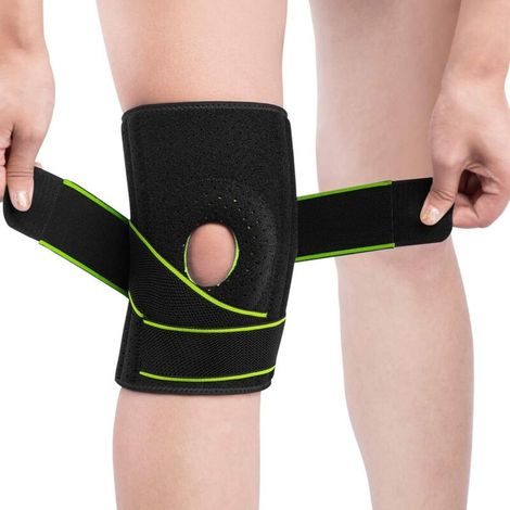 Adjustable Silicone Knee Brace, Knee Supports, Arthritis Relief, Joint Pain Recovery for Men and Women (Green) (1/5)