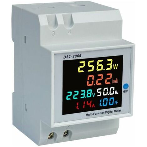 royaluxe -Indicateur de consommation électriqueIndicateur de consommation d'énergie D52-2066 Compteur de wattheure intelligent domestique monophasé Compteur de wattheure multifonction de type rail éle (1/4)