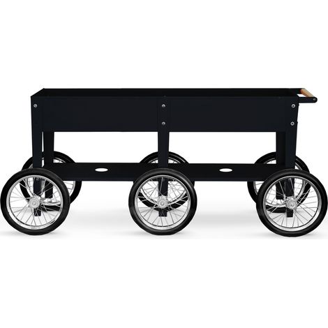Herstera Garden Métal Lit surélevé Wheels  Noir  186x50x80 cm (1/5)