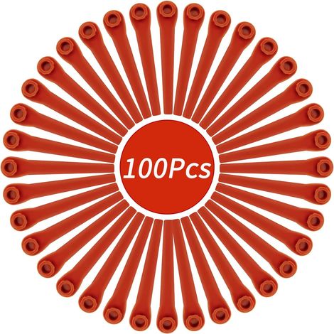 100 Stück Kunststoffklingen für Gardena Trimmer, Ersatzklingen kompatibel mit Gardena zhuoxuan Akku-Trimmern und Rasentrimmern