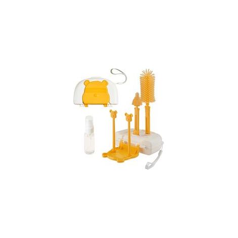 Kit de nettoyage avec étui – Brosse à biberon en silicone – Égouttoir – (1/5)