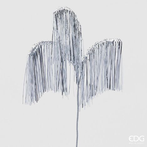 EDG Enzo De Gasperi Decoro Natale Frange Ramo X 3 H 103 Silver