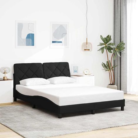 Estructura de cama sin colchón tela negro 140x200 cm vidaXL (1/5)