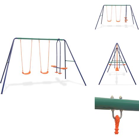 Schaukelset mit 4 Sitzen Orange - Outdoorspielgeräte - Schaukelset - Kindermöbel - Gartengeräte - Kinderspielplatz (1/5)