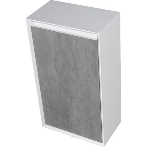 BERNSTEIN - Colonna Mobiletto laterale sinistro 50x28,8x88cm - FIONA effetto cemento, Con mobiletto a sinistra Grigio effetto cementoo, Con armadietto laterale a sinistra (1/5)