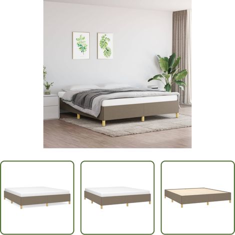 Sommeil -  Cadre de lit sans matelas taupe 160x200 cm tissu (1/5)