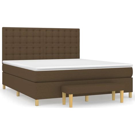 Maison Exclusive - Boxspringbett mit Matratze Dunkelbraun 180x200