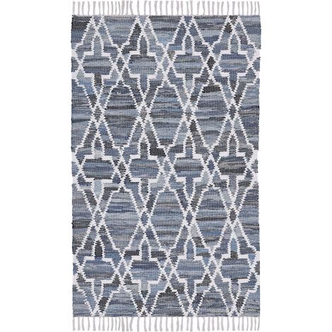 Rug ADIYAMAN Blue 140 x 200 cm Cotton