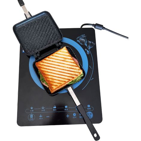 Appareil à sandwichs antiadhésif double face, appareil à sandwichs, plaque de cuisson, moule à petit-déjeuner, machine à pain