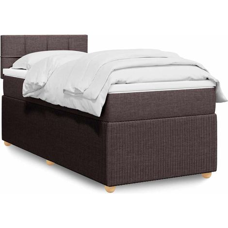 Boxspringbett mit Matratze Dunkelbraun 90x190 cm Stoff (1/5)