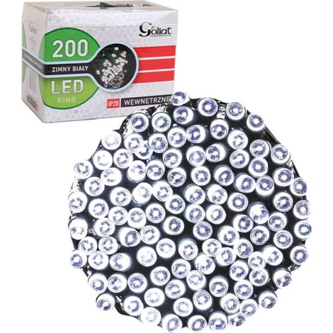 Luci LED per albero di Natale, 200 luci, luce bianca fredda, per interni, in un pratico anello, IP20 (1/5)