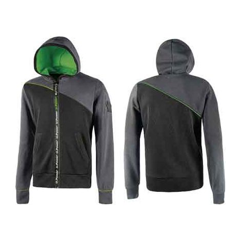 FELPA FULL ZIP 'JUPITER' GRIGIO/VERDE Tg. L - UPOWER
