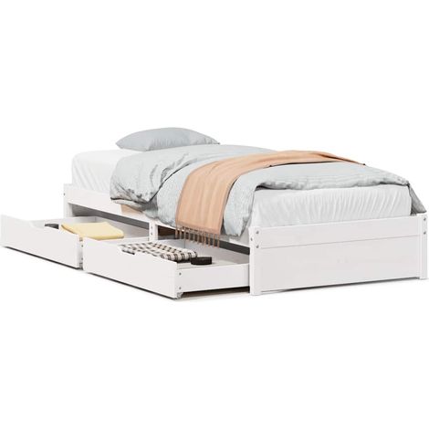 Maison Exclusive - Letto senza Materasso Bianco 75x190 in Legno Massello di Pino