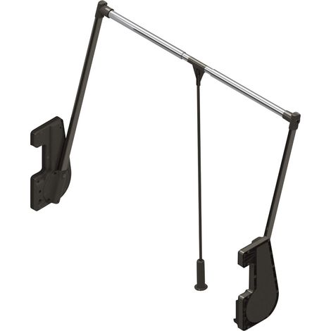 Kleiderlift mit Teleskop-Breitenverstellung 850 - 1150 mm Tragkraft 15 kg Chrom / anthrazit (1/5)