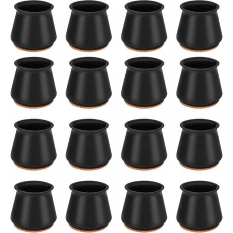 ERQVHQV Protection Pied de Chaise, 16 Pcs Couvre-Jambes de Chaise en Silicone Chaise Casquettes Pieds, Protège-Jambes de Bureau et de Chaise, Bouchon Rond de Pied de Chaise pour 25-30MM Rond de Jambes (1/5)