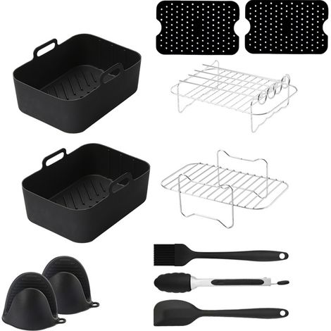 Accessoires pour friteuse à air chaud, ensemble de casseroles en silicone pour Ninja Dual Zone et autres friteuses à air chaud à double panier (1/5)