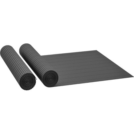 Outsunny 2Pcs Plastic Privacy Screening Fence, 1x5 m Windbreak Fence Grey