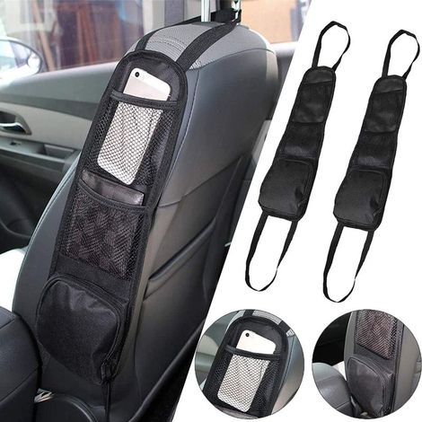 Organisateur Latéral de Siège Sorganisateur de Voiture 2PCS Sac Rangement Voiture Pliable Sac de rangement en maille Sac à suspendre pour Voitures, Camions (1/5)