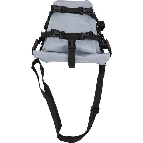 Sacoche de pare-chocs de moto résistante à l'eau, grande capacité, antidérapante, en PVC, pour cadre latéral et barres de protection, sacoche de selle pour moto tout-terrain et moto de route, grise (1/5)