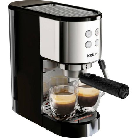 Krups 365680 Nero, acciaio inox Macchina Espresso Con ugello schiumalatte, con scalda tazze