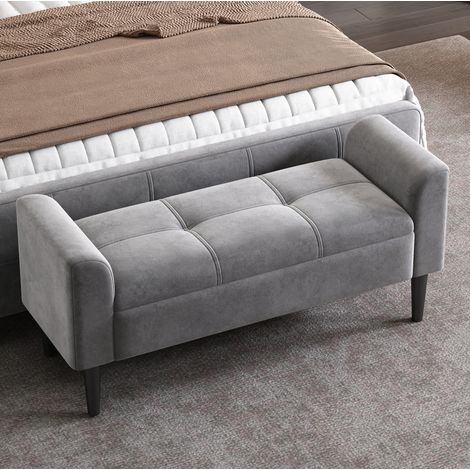 seduta imbottita 116 cm con braccioli elegante grigia HAVRYA (1/5)