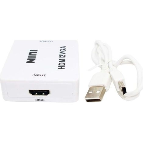 Convertisseur vidéo 1080P Adaptateur HDMI femelle vers VGA femelle 15 broches - Convertisseur signal vidéo (1/5)