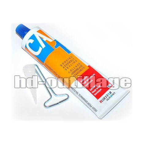 Pâte à joint rouge 100g – CAF1 – 100% silicone monocomposant – Haute tenue thermique 275°C – Prise à froid pour étanchéité moteur – Hd Outillage