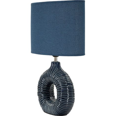 Tischlampe Mirny, Benötigt 1 Glühbirne, Fassung E14, Lampenschirm, blau