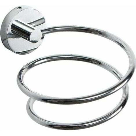 Porte Sèche Cheveux Mural, Rangement/Support de Sèche-Cheveux en 304 Acier Inoxydable, Accessoires pour Salle de Bain (1/5)