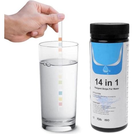 Kit de test d'eau 14 en 1 avec 50 bandelettes de test pour l'eau du robinet et test de qualité de l'eau pour détecter la dureté 308 (1/2)