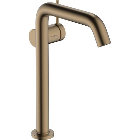 Mitigeur de lavabo sans tirette ni vidage, Robinet salle de bain 240mm, Bronze brossé (1/5)