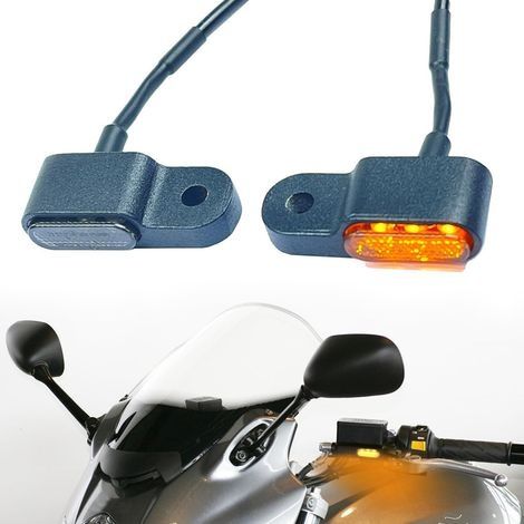 2 PCS Clignotant Moto Led, 3 LED universel DC 12V, E24 Homologué Mini LED Clignotant en alliage d'aluminium moulage étanche IP65 (1/4)