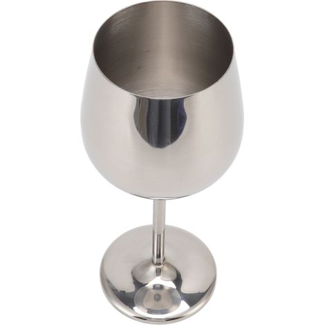Elegantes und äußerst robustes Weinglas aus Edelstahl, ideal für Partys, Hochzeiten und Bankette, silberfarben, 500 ml (1/5)