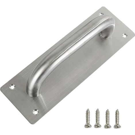 Poignée de porte coulissante carrée en acier inoxydable, 200 mm x 65 mm x 1,2 mm, en alliage d'aluminium avec vis (1/5)