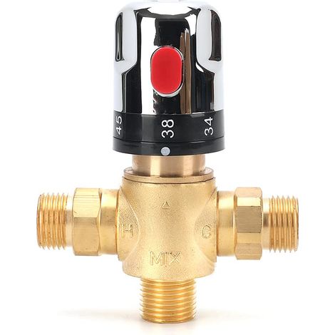 Robinet mélangeur thermostatique, mitigeur thermostatique, robinet mitigeur de douche avec connecteur, robinet de marque d'échelle centigrade (1/5)