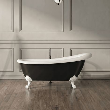Bañera con patas RICHMOND NEGRA 171 cm patas ÁGUILA BLANCAS