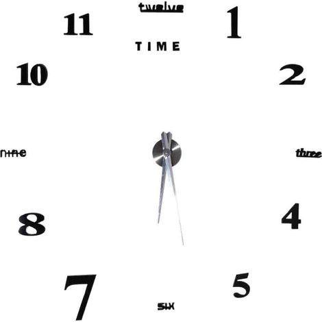Modernes DIY-Wanduhr-Set (groß) mit 3D-Spiegeloberflächenaufkleber für das Homeoffice (1/5)