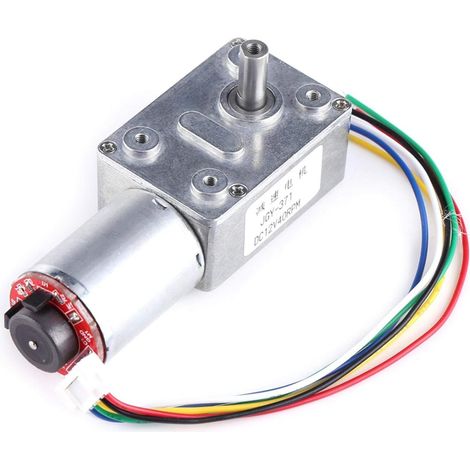 Moteur de réduction de vitesse, moteur de réduction de moteur à vis sans fin à couple élevé DC 12V avec encodeur à verrouillage automatique(40RPM) (1/5)