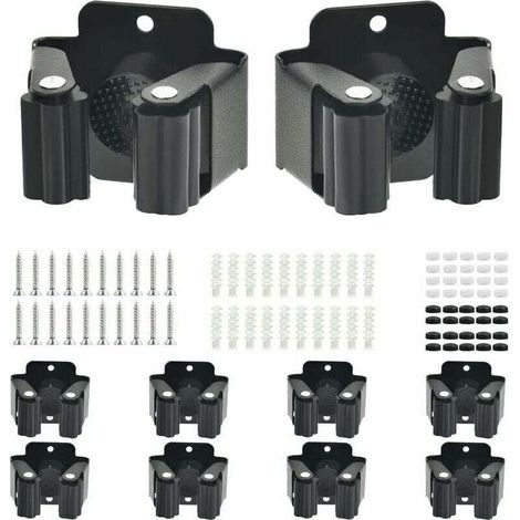 Set di 10 supporti per scope da parete, supporto per elettrodomestici in acciaio inossidabile, supporto per attrezzi da giardino da parete, supporto per scopa, scopa da parete, gancio porta stampelle 