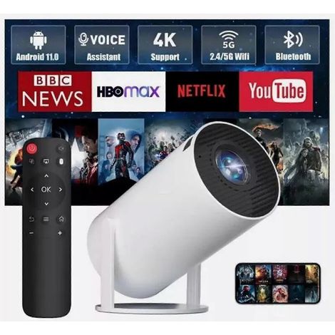 Filiyano – Projecteur 5G 4 K Smart HD LED WiFi Bluetooth HDMI. Système home cinéma Android USB - WELLNGS (1/5)