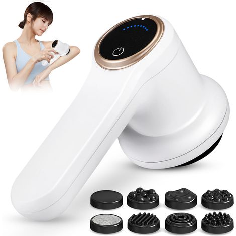 Appareil de massage électrique anti-cellulite, appareil de massage anti-cellulite portable, équipé de 8 embouts interchangeables, pour raffermir la silhouette et soulager la fatigue corporelle (1/5)