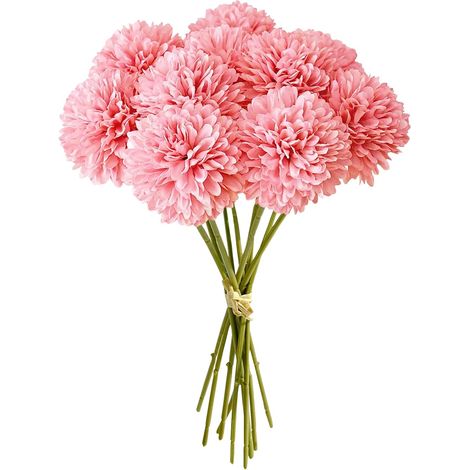 12 pezzi di fiori artificiali, ortensie artificiali a sfera, bouquet di crisantemi in seta, fiori artificiali per decorazione di casa, giardino, feste e ufficio (rosa)
